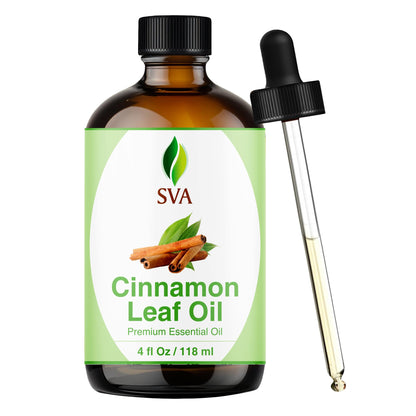 SVA Cinnamon Leaf Essential Oil – 4 oz | 100% Natural Cinnamon Oil for Diffuser, Skin & Hair