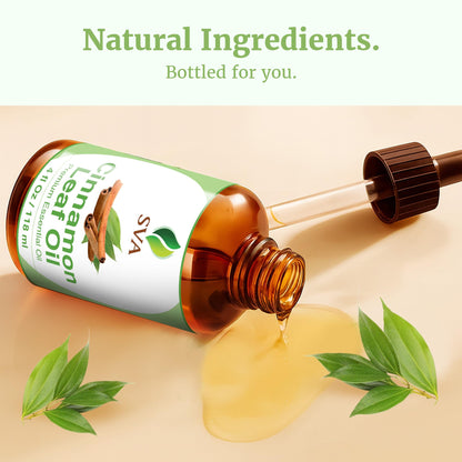 SVA Cinnamon Leaf Essential Oil – 4 oz | 100% Natural Cinnamon Oil for Diffuser, Skin & Hair