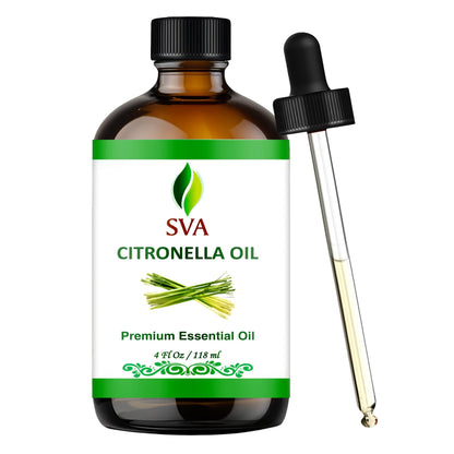 SVA Citronella Essential Oil 4oz | 100% Natural for Diffuser, Hair & Skin Care