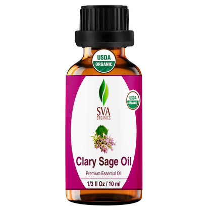SVA Clary Sage Organic Essential Oil 10ml | 100% Natural
