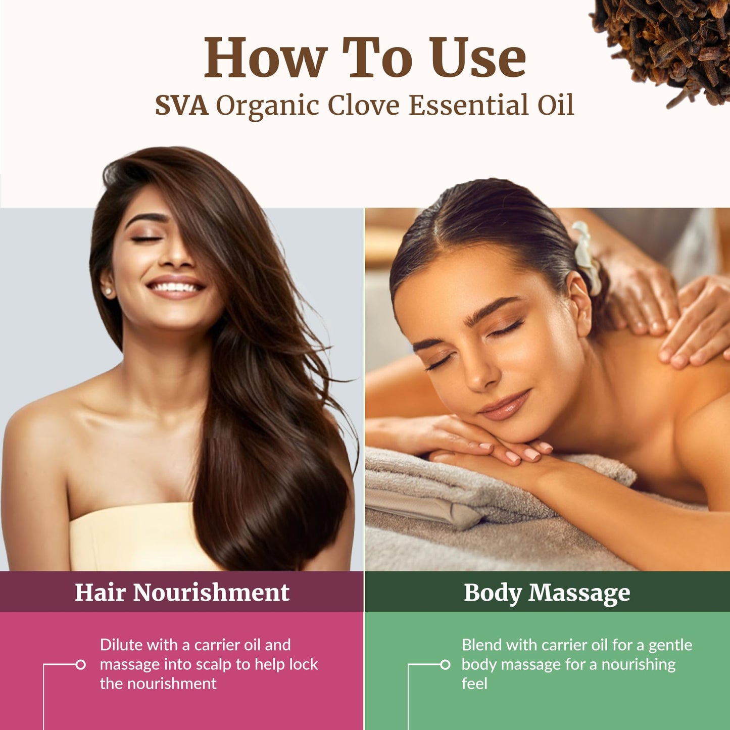 SVA Clove Bud Essential Oil Organic – 16oz | 100% Natural Clove Oil for Diffuser, Hair, Skin & Massage