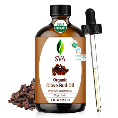 SVA Clove Essential Oil Organic – 4 oz | 100% Natural Clove Bud Oil