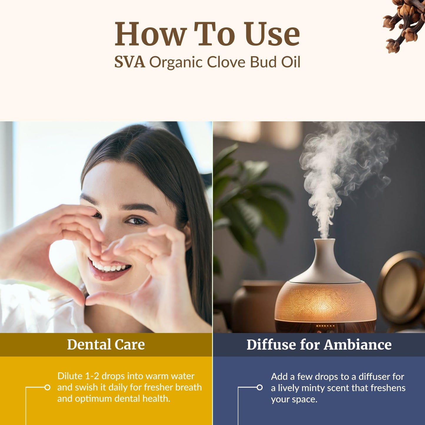 SVA Clove Essential Oil Organic – 4 oz | 100% Natural Clove Bud Oil