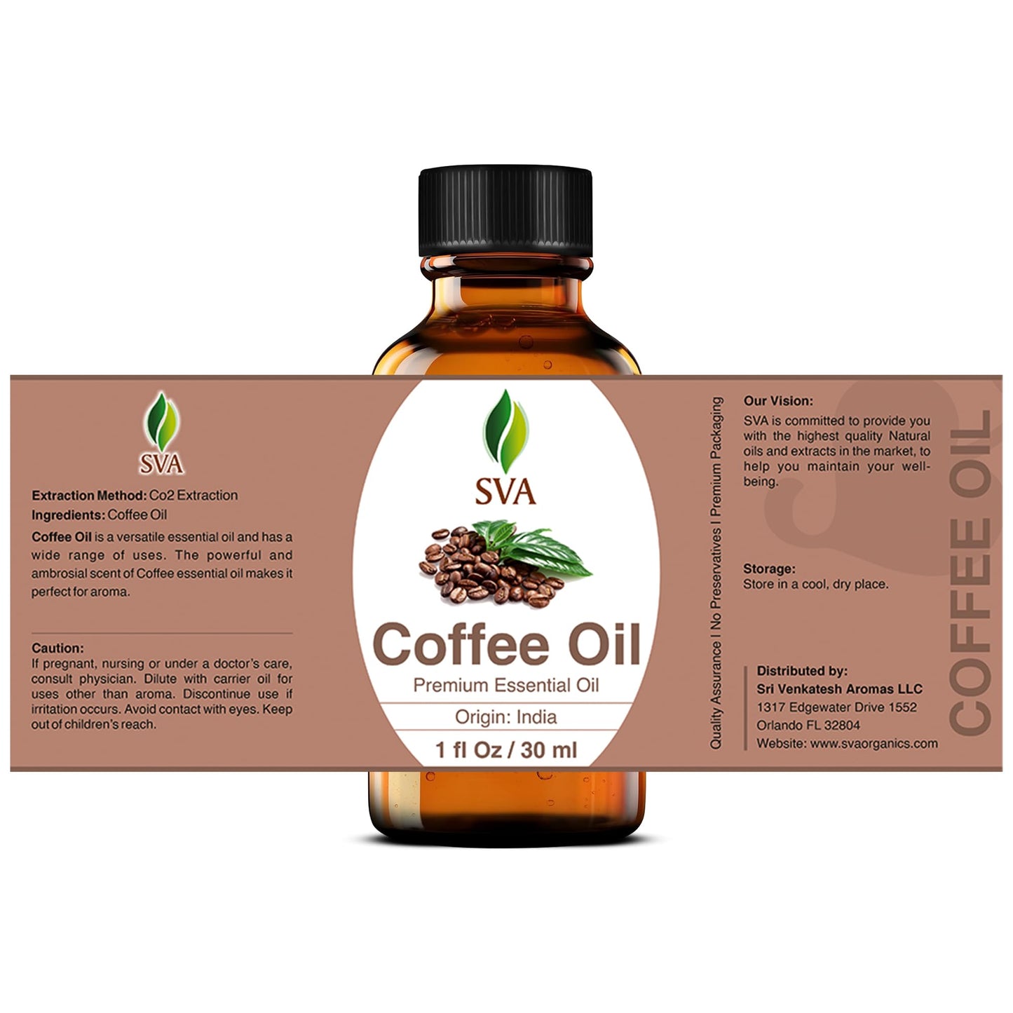 SVA Coffee Essential Oil – 1 Fl Oz – 100% Natural Coffee Oil