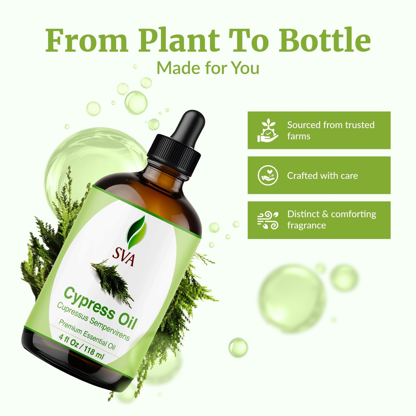 SVA Cypress Essential Oil 4oz - 100% Natural Cypress Oil