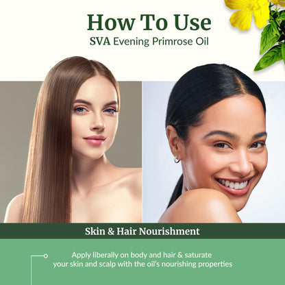SVA Evening Primrose Oil Organic – 4 Fl Oz | Cold-Pressed Carrier Oil