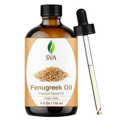 SVA Fenugreek Oil 4oz (118ml) – Premium Carrier Oil for Hair, Scalp & Skin Care (Dropper)