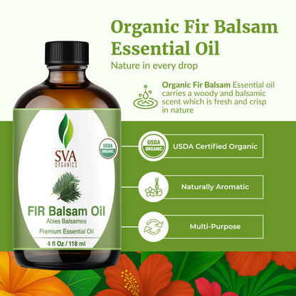 SVA Fir Balsam Essential Oil Organic – 4 oz (With Dropper) | 100% Natural Fir Oil