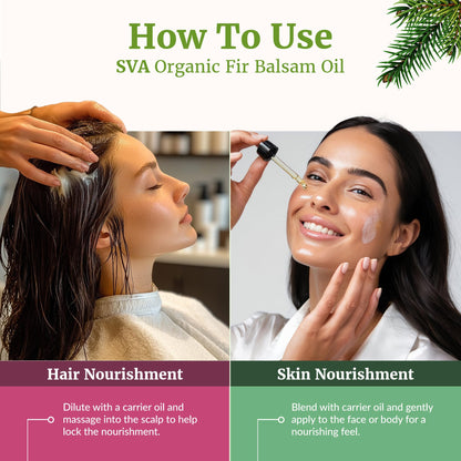 SVA Fir Balsam Essential Oil Organic – 4 oz (With Dropper) | 100% Natural Fir Oil