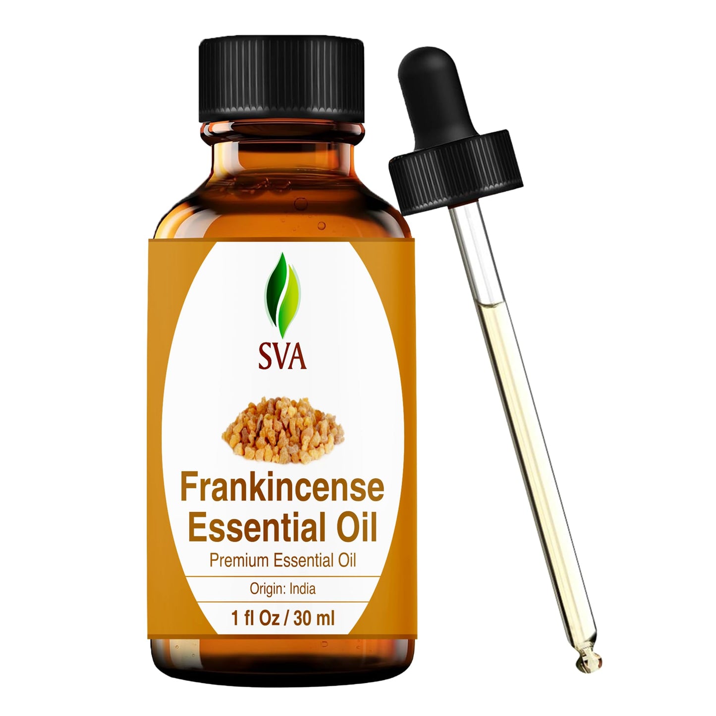 SVA Frankincense Essential Oil – 1 Fl Oz | 100% Natural Boswellia Serrata Oil with Dropper