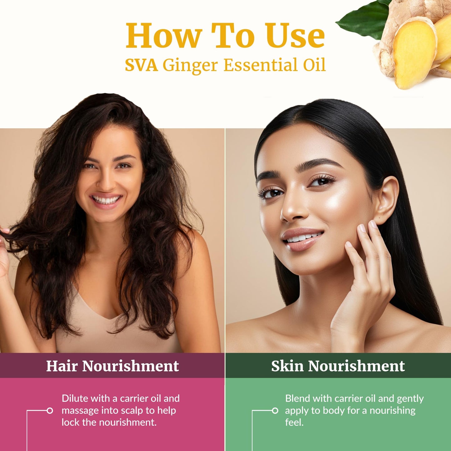 SVA Ginger Essential Oil – 1 Fl Oz | 100% Natural, Steam-Distilled Ginger Oil