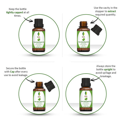 SVA Holy Tulsi Essential Oil – 1/3 oz | 100% Natural Tulsi Oil for Diffuser, Hair, Skin & Aromatherapy
