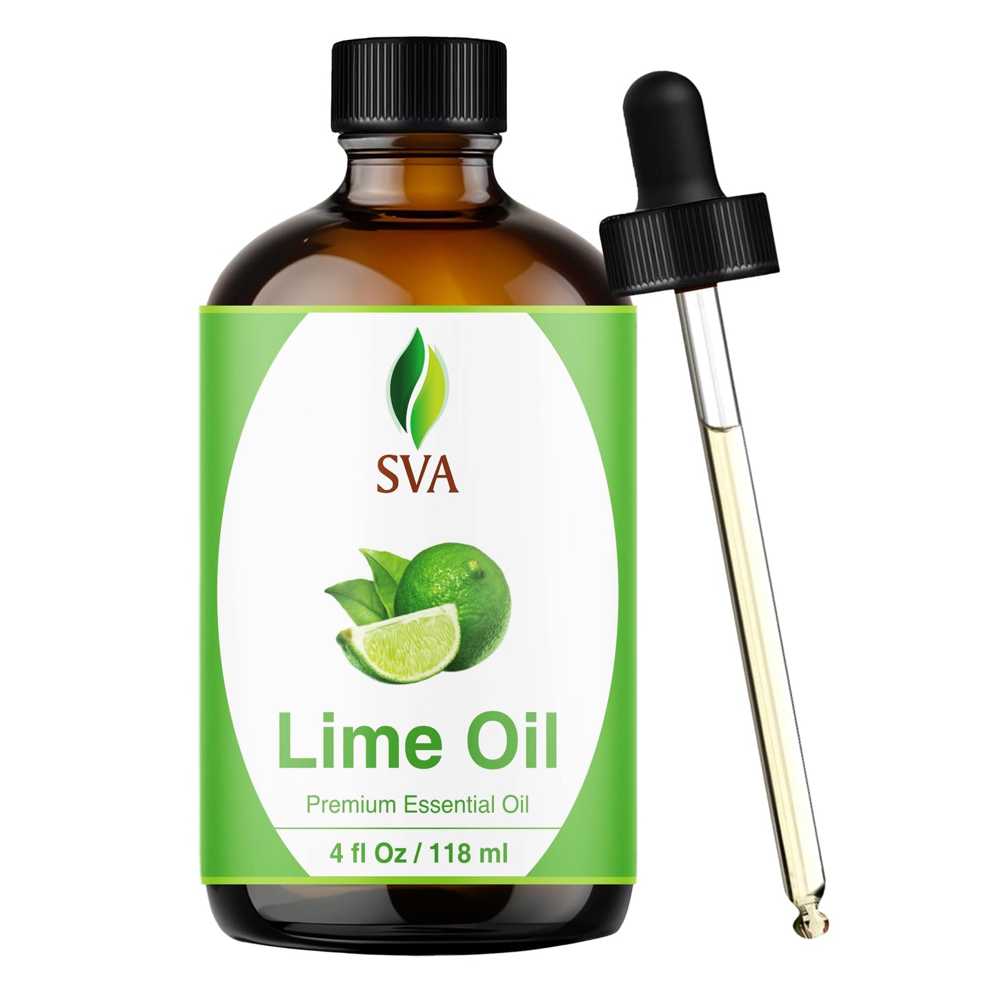 SVA Lime Essential Oil – 4 Oz, 100% Natural with Dropper | Diffuser, Skin & Hair Care