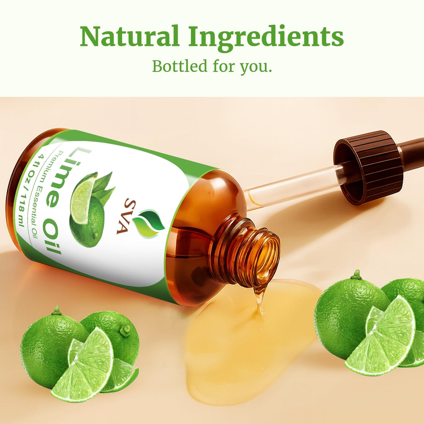 SVA Lime Essential Oil – 4 Oz, 100% Natural with Dropper | Diffuser, Skin & Hair Care