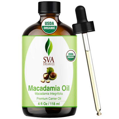SVA Macadamia Seed Oil Organic - 4 Fl Oz Cold Pressed Carrier Oil
