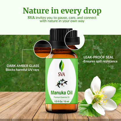 SVA Manuka Essential Oil – 1/3 Fl Oz | 100% Natural Manuka Oil