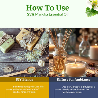 SVA Manuka Essential Oil – 1/3 Fl Oz | 100% Natural Manuka Oil