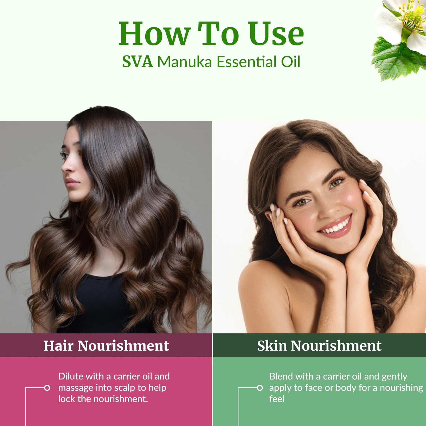 SVA Manuka Essential Oil – 1/3 Fl Oz | 100% Natural Manuka Oil