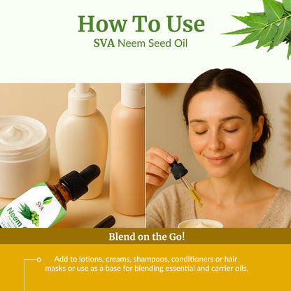 SVA Neem Seed Oil 4 oz – 100% Natural Cold-Pressed Neem Carrier Oil