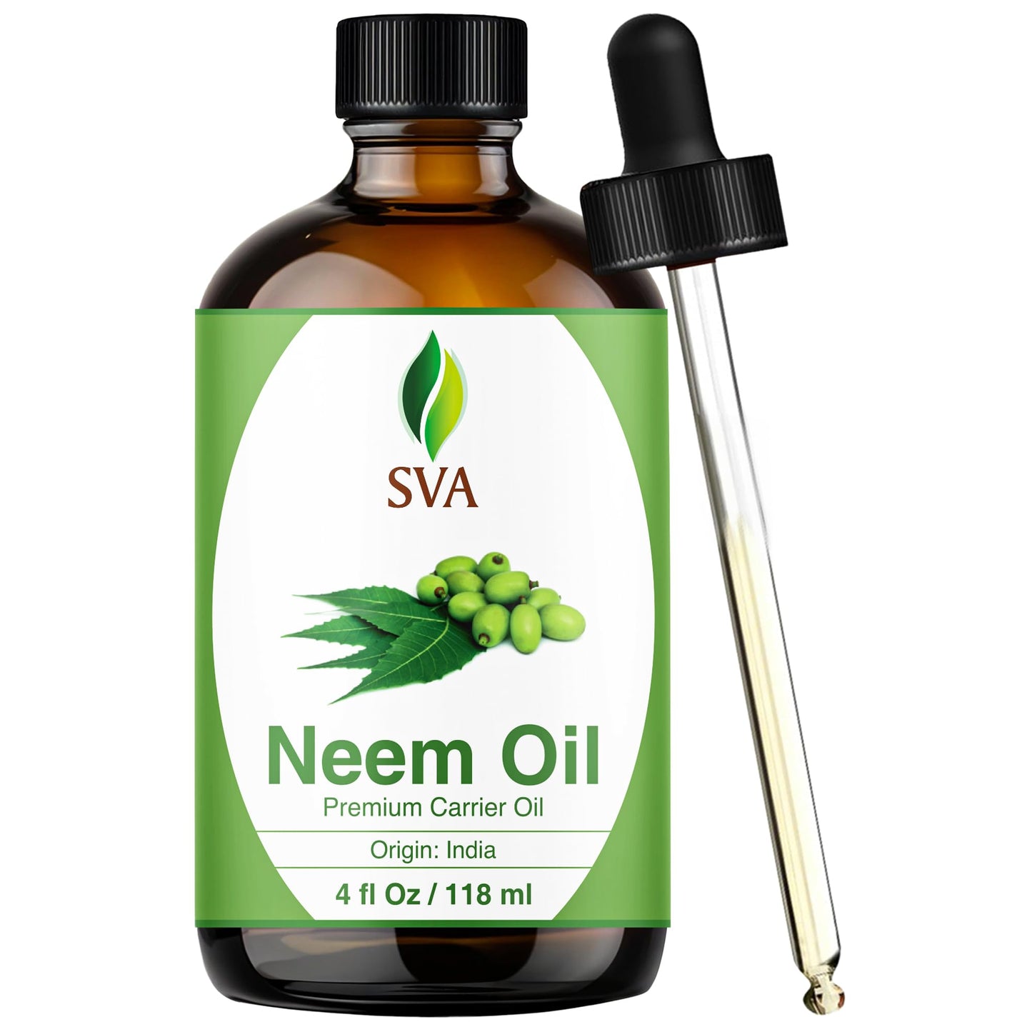 SVA Neem Seed Oil 4 oz – 100% Natural Cold-Pressed Neem Carrier Oil