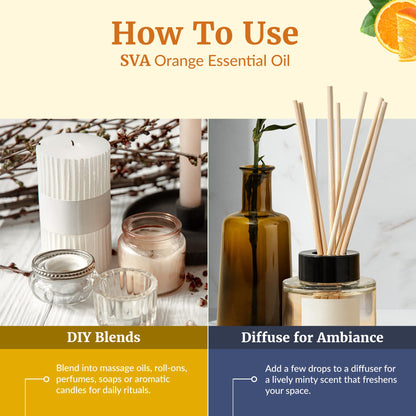 SVA Orange Essential Oil – 4 Fl Oz – 100% Natural Orange Oil with Dropper