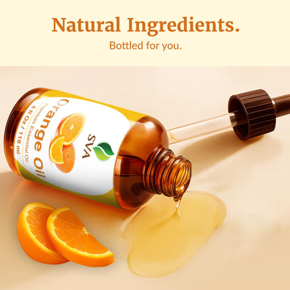 SVA Orange Essential Oil – 4 Fl Oz – 100% Natural Orange Oil with Dropper
