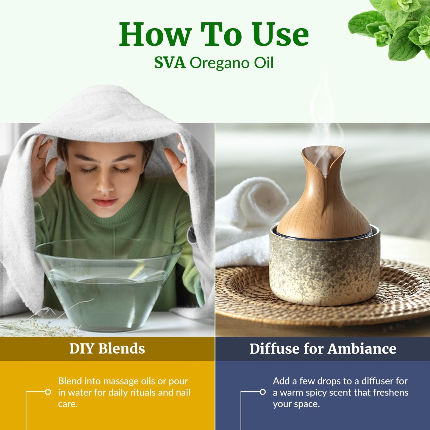 SVA Oregano Essential Oil 1 oz – 100% Natural, Diffuser & Aromatherapy