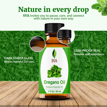 SVA Oregano Essential Oil 1 oz – 100% Natural, Diffuser & Aromatherapy