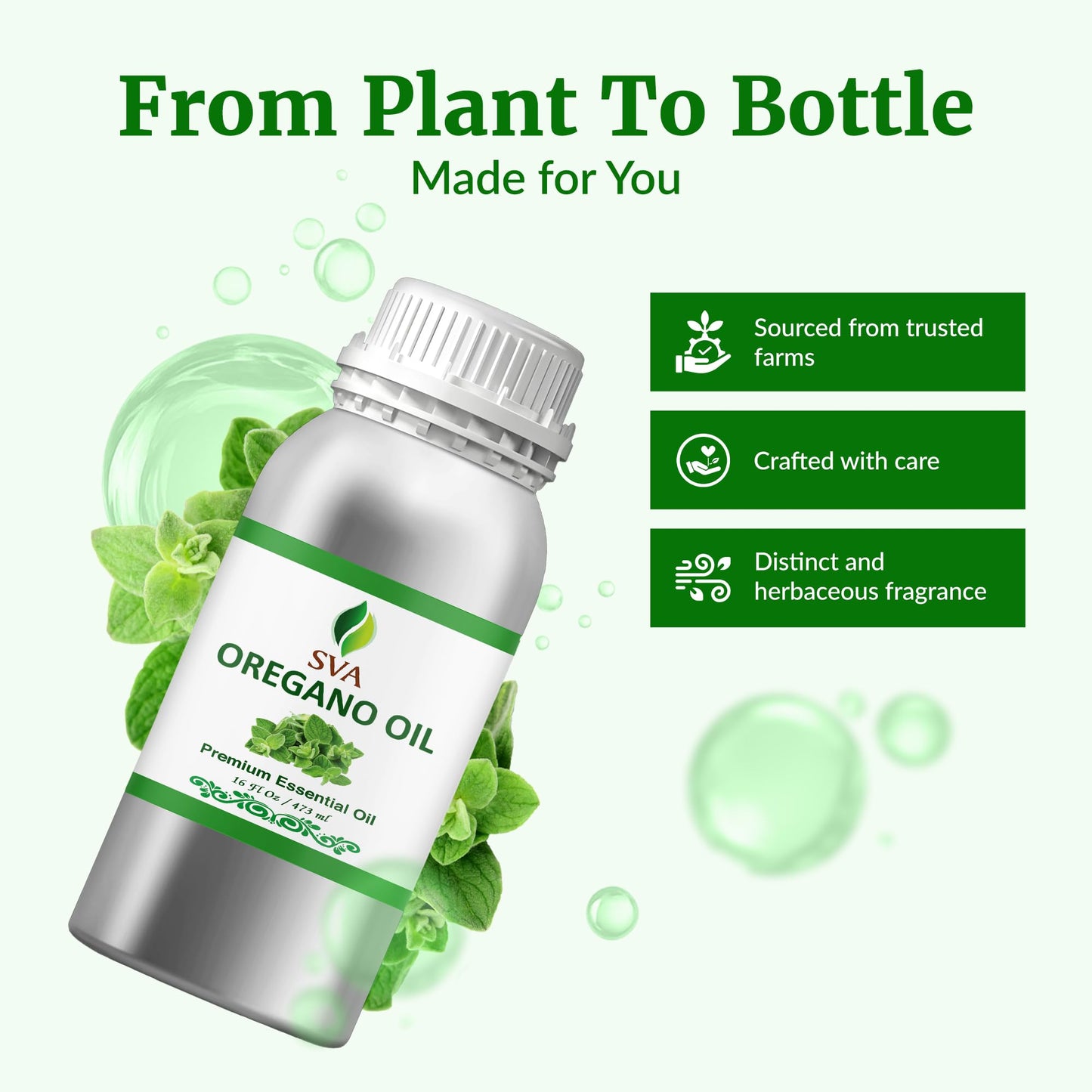 SVA Oregano Essential Oil 16oz – 100% Natural, Diffuser & Spa Oil