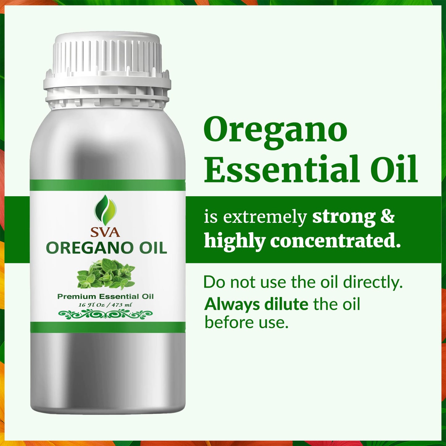 SVA Oregano Essential Oil 16oz – 100% Natural, Diffuser & Spa Oil