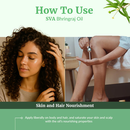 SVA Organic Bhringraj Oil 16oz | Premium Carrier Oil for Hair Care, Scalp Massage & Skin Care