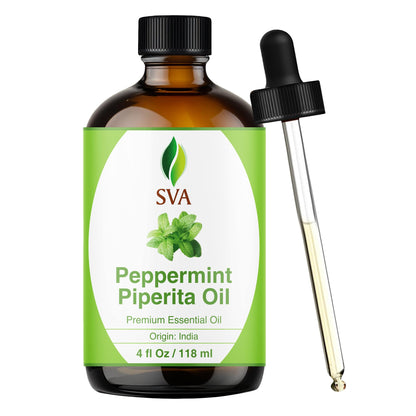 SVA Peppermint Piperita Essential Oil – 4oz – 100% Natural | Aromatherapy & Skin Care