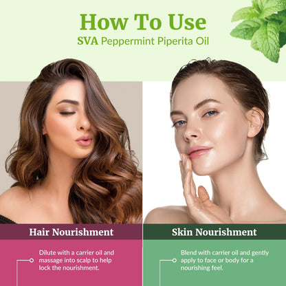 SVA Peppermint Piperita Essential Oil – 4oz – 100% Natural | Aromatherapy & Skin Care