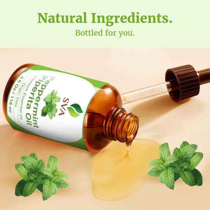 SVA Peppermint Piperita Essential Oil – 4oz – 100% Natural | Aromatherapy & Skin Care