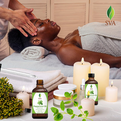 SVA Peppermint Piperita Essential Oil – 4oz – 100% Natural | Aromatherapy & Skin Care