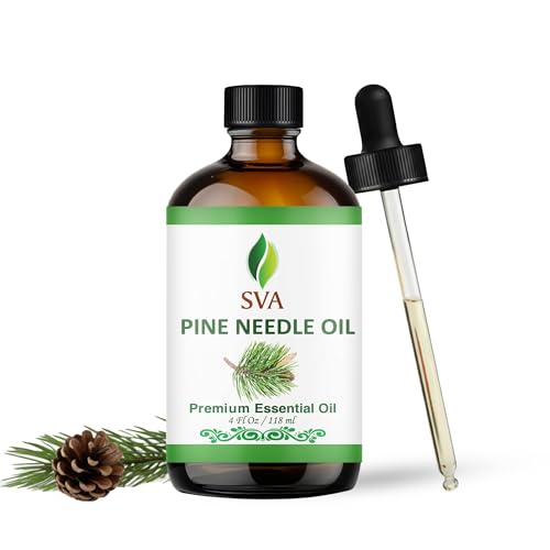 SVA Pine Needle Essential Oil – 4 Oz | 100% Natural Pine Needle Oil for Diffuser, Hair & Skin Care
