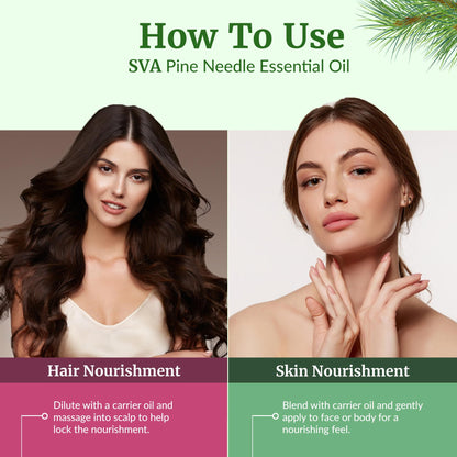 SVA Pine Needle Essential Oil – 4 Oz | 100% Natural Pine Needle Oil for Diffuser, Hair & Skin Care