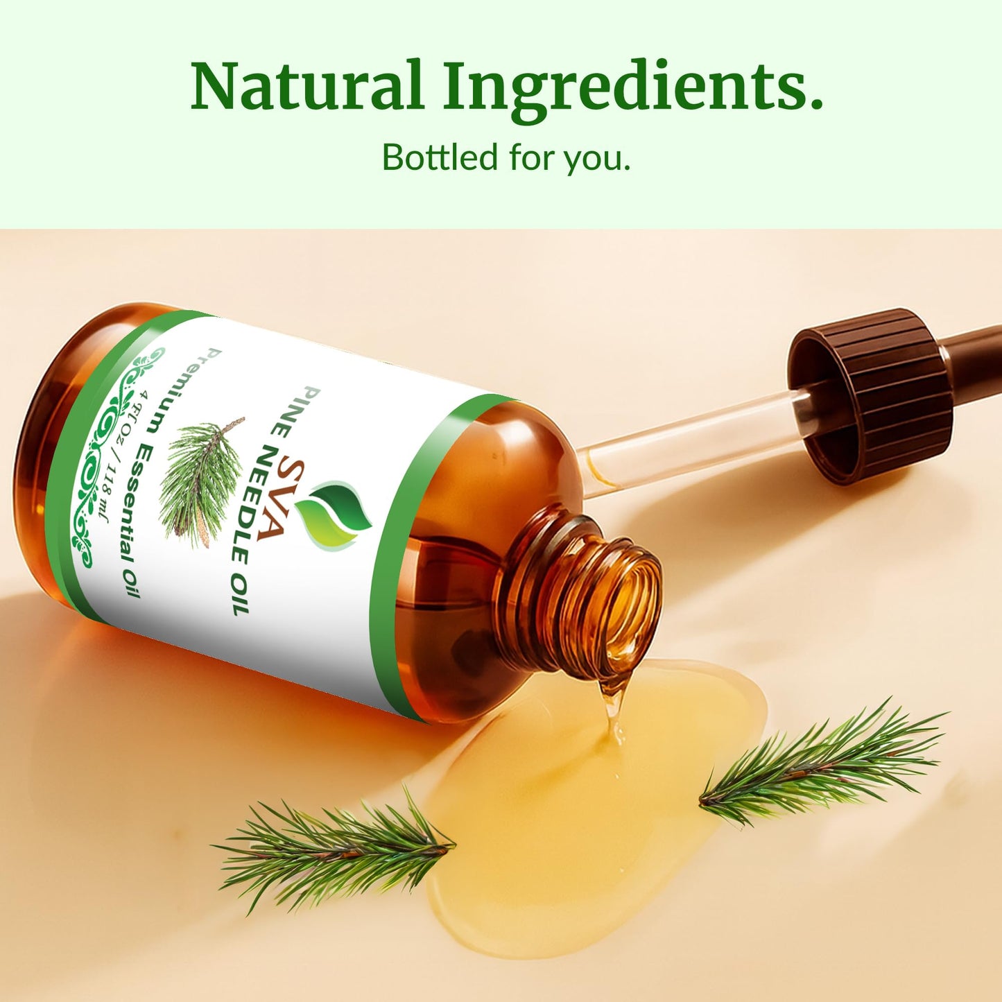 SVA Pine Needle Essential Oil – 4 Oz | 100% Natural Pine Needle Oil for Diffuser, Hair & Skin Care