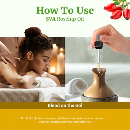 SVA Rosehip Seed Oil - 4 oz | 100% Natural & Cold-Pressed Carrier Oil