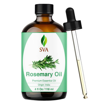SVA Rosemary Essential Oil – 4 Oz | 100% Natural, Dropper