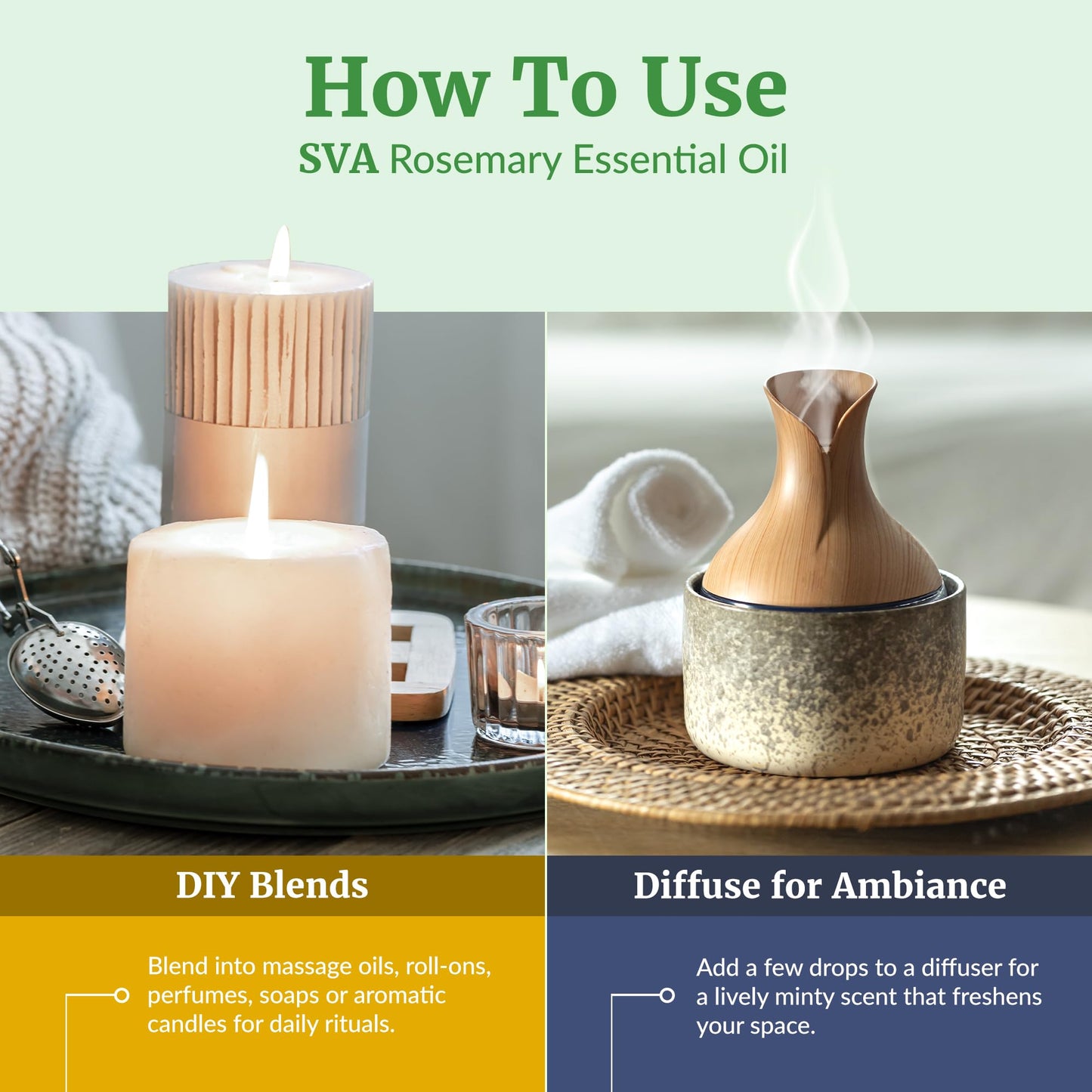 SVA Rosemary Essential Oil – 4 Oz | 100% Natural, Dropper