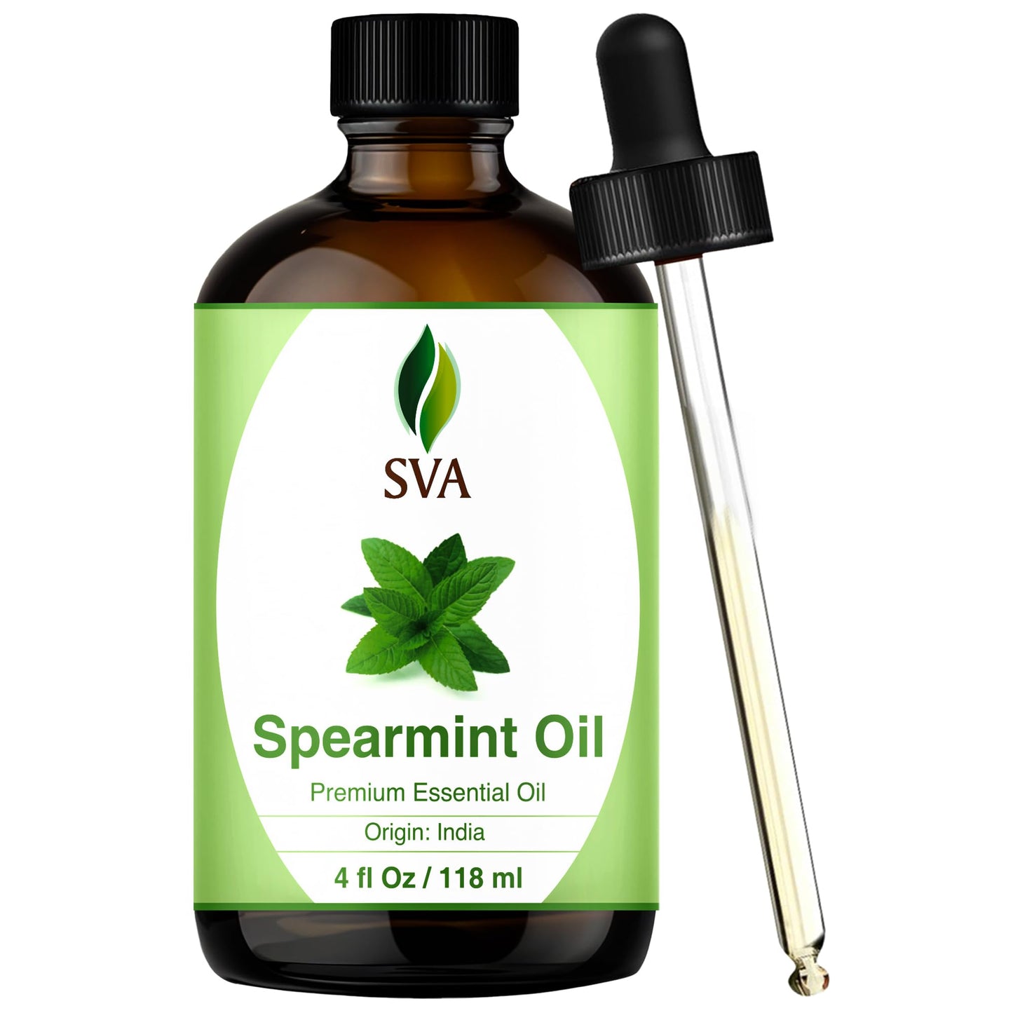 SVA Spearmint Essential Oil – 4oz, 100% Natural, Diffuser & Skin Care