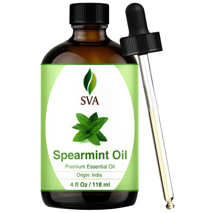 SVA Spearmint Essential Oil – 4oz, 100% Natural, Diffuser & Skin Care