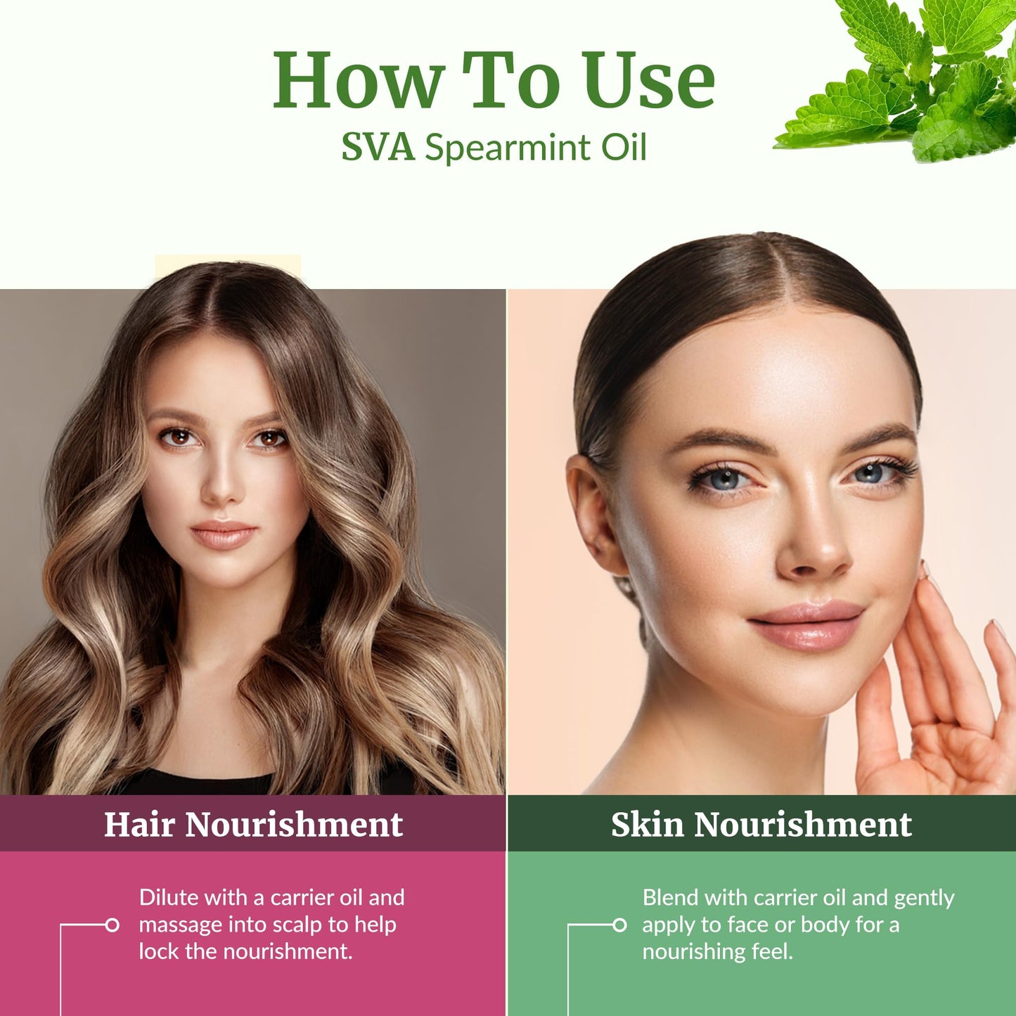 SVA Spearmint Essential Oil – 4oz, 100% Natural, Diffuser & Skin Care