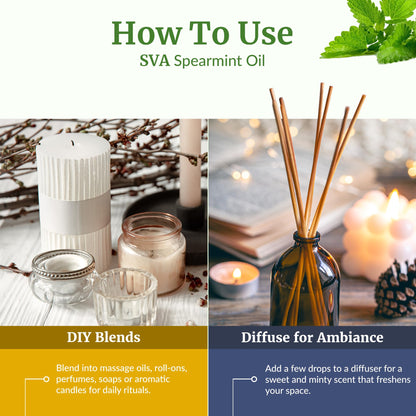 SVA Spearmint Essential Oil – 4oz, 100% Natural, Diffuser & Skin Care
