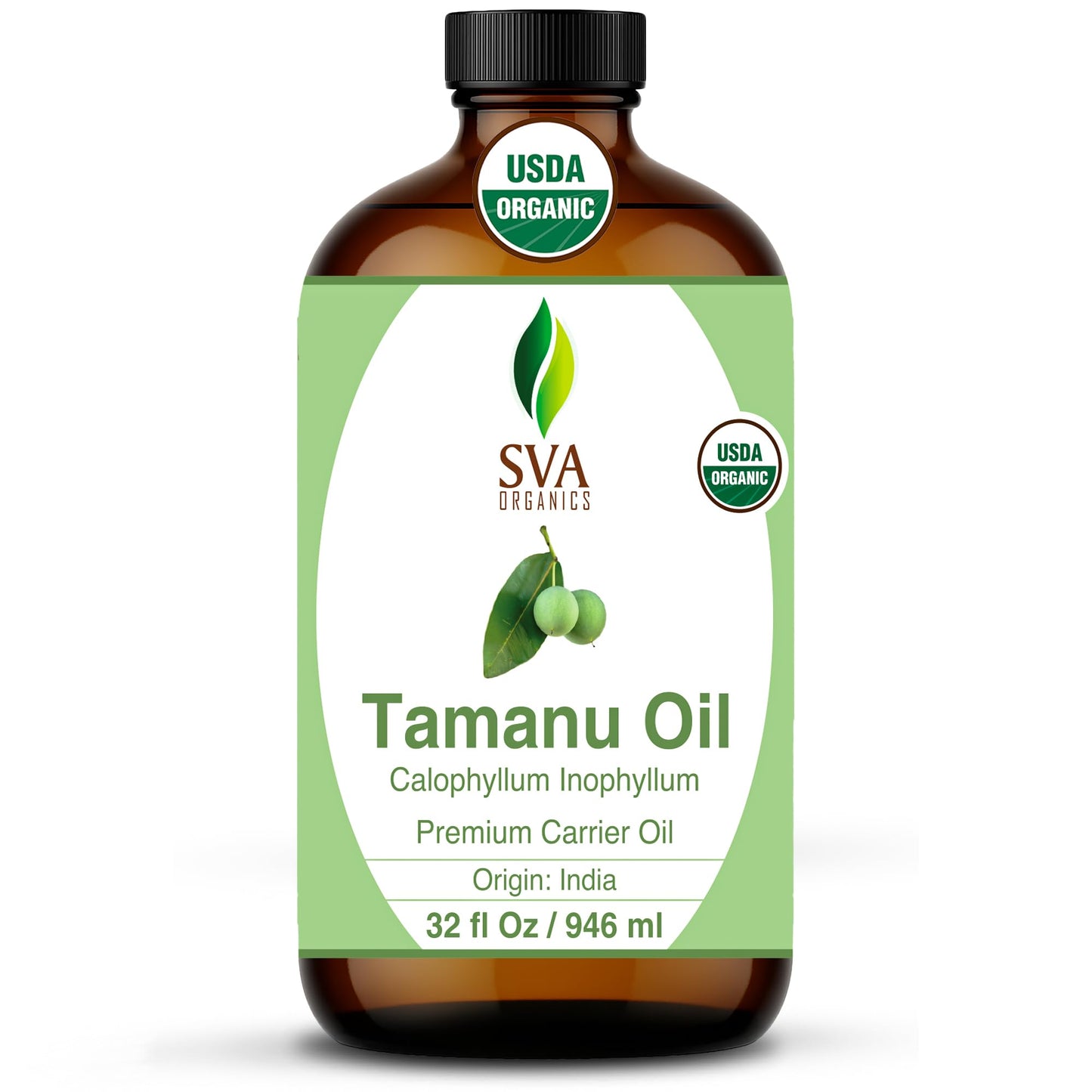 SVA Tamanu Seed Oil Organic - 32oz Cold-Pressed Carrier Oil