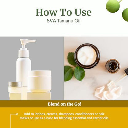 SVA Tamanu Seed Oil - 16 Oz | 100% Natural Cold-Pressed Tamanu Oil for Face, Skin, Hair & Body Care – Carrier Oil