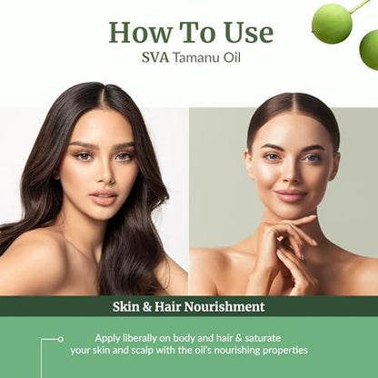 SVA Tamanu Seed Oil - 16 Oz | 100% Natural Cold-Pressed Tamanu Oil for Face, Skin, Hair & Body Care – Carrier Oil