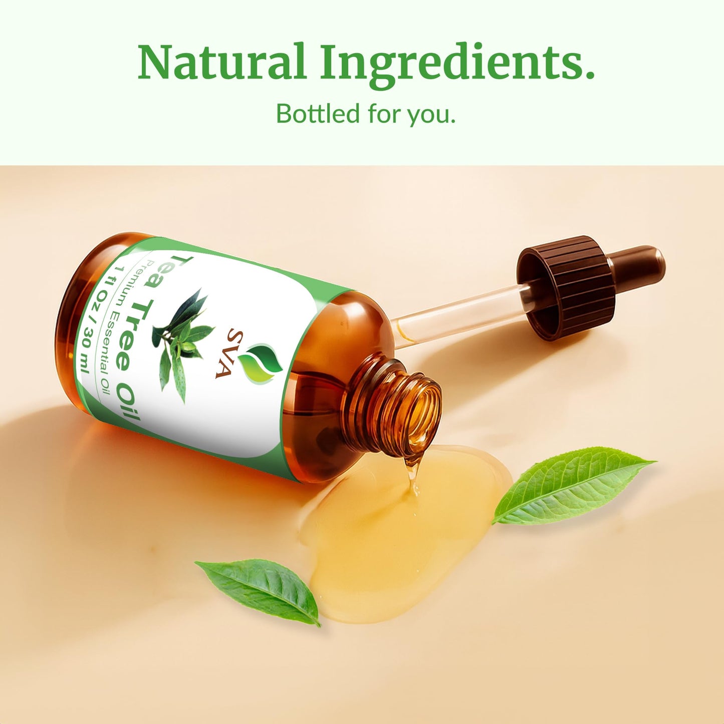 SVA Tea Tree Essential Oil 1oz – 100% Natural | Diffuser, Hair & Skin Care