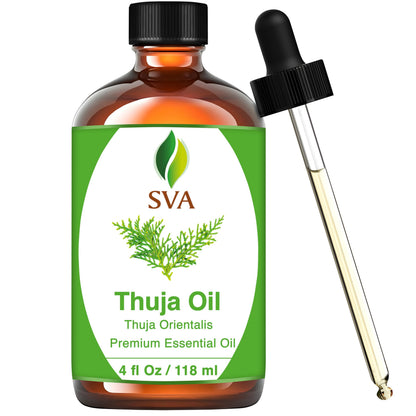 SVA Thuja Essential Oil – 4 Oz | 100% Natural Thuja Oil for Diffuser, Skin & Hair